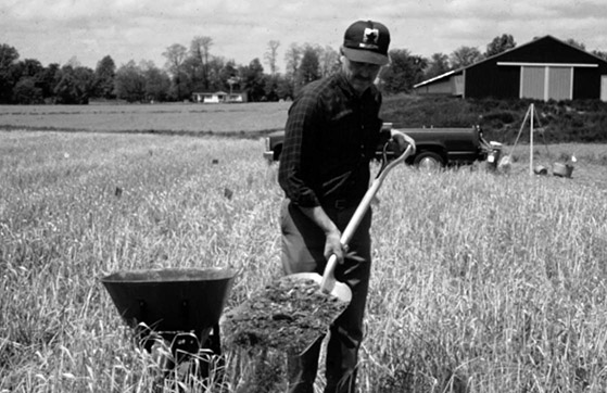 spreading poultry litter on crops at UKREC, Princeton, KY